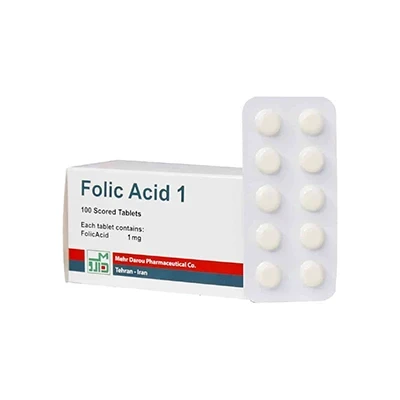 قرص فولیک اسید 1 میلی‌گرم مهر دارو 100 عددی