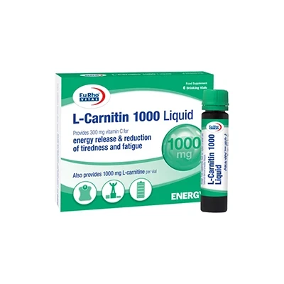 ویال خوراکی ال کارنیتین 1000 یوروویتال 6 عددی