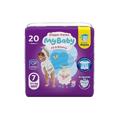 پوشک بچه شورتی سایز 7 مای بیبی بسته 20 عددی