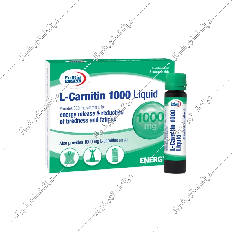 ویال خوراکی ال کارنیتین 1000 یوروویتال 6 عددی