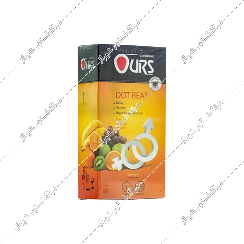 کاندوم تاخیری خاردار چند میوه اورز مدل Dot Beat بسته 12 عددی