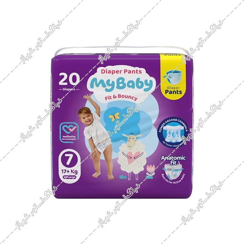 پوشک بچه شورتی سایز 7 مای بیبی بسته 20 عددی