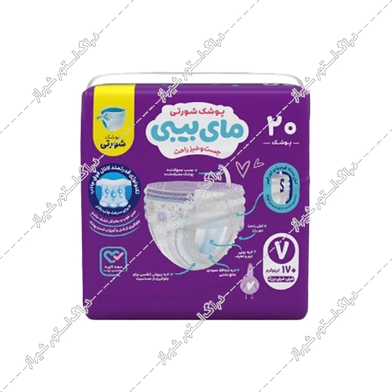 پوشک بچه شورتی سایز 7 مای بیبی بسته 20 عددی