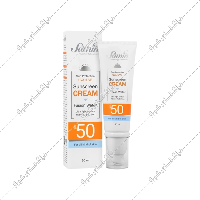 کرم ضد آفتاب فیوژن واتر ثمین SPF50 مناسب انواع پوست 50 میلی‌لیتر