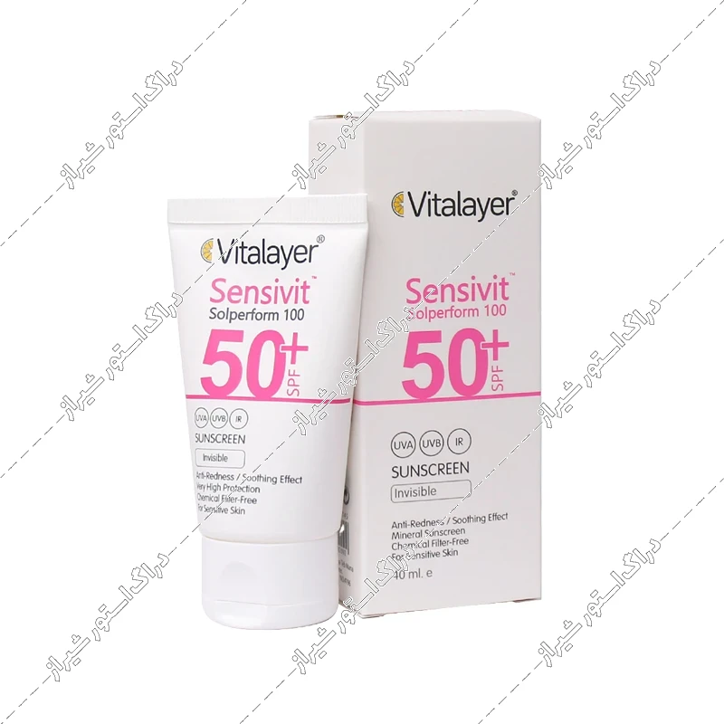 کرم ضد آفتاب سنسی ویت SPF50 ویتالیر مناسب پوست حساس 40 میلی‌لیتر