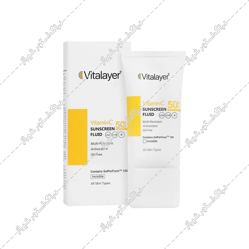 فلوئید ضد آفتاب ویتامین سی SPF50 ویتالیر مناسب انواع پوست 50 میلی‌لیتر