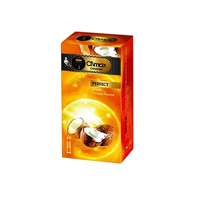 کاندوم شیاردار کلایمکس نارگیلی مدل Perfect بسته 12 عددی