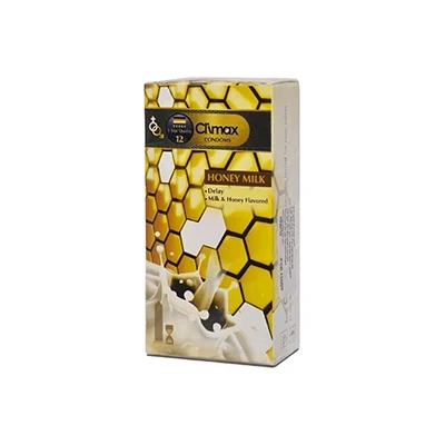 کاندوم تاخیری شیر و عسل کلایمکس مدل Honey Milk بسته 12 عددی