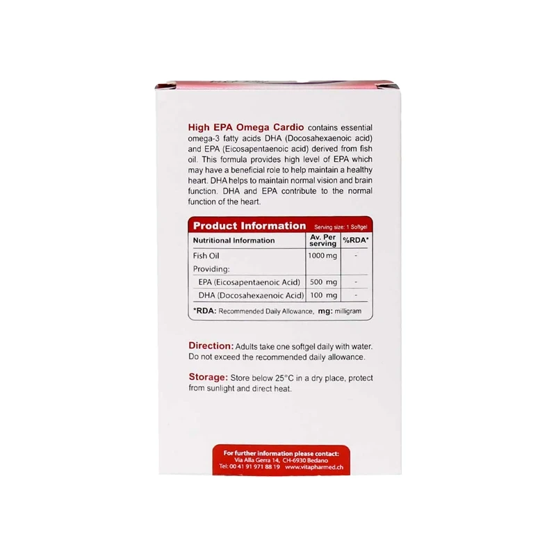 کپسول امگا 3 کاردیو مدل High EPA ویواتیون 30 عددی